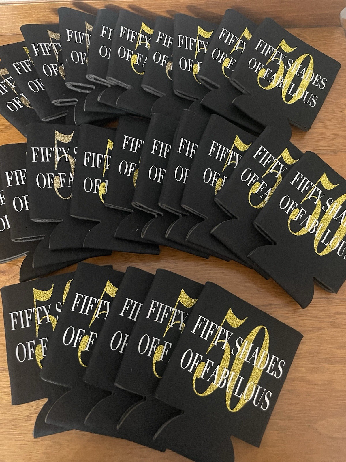 50 Shades of Fabulous Can Koozies for 50th Birthday Party Favors, Quantity 25