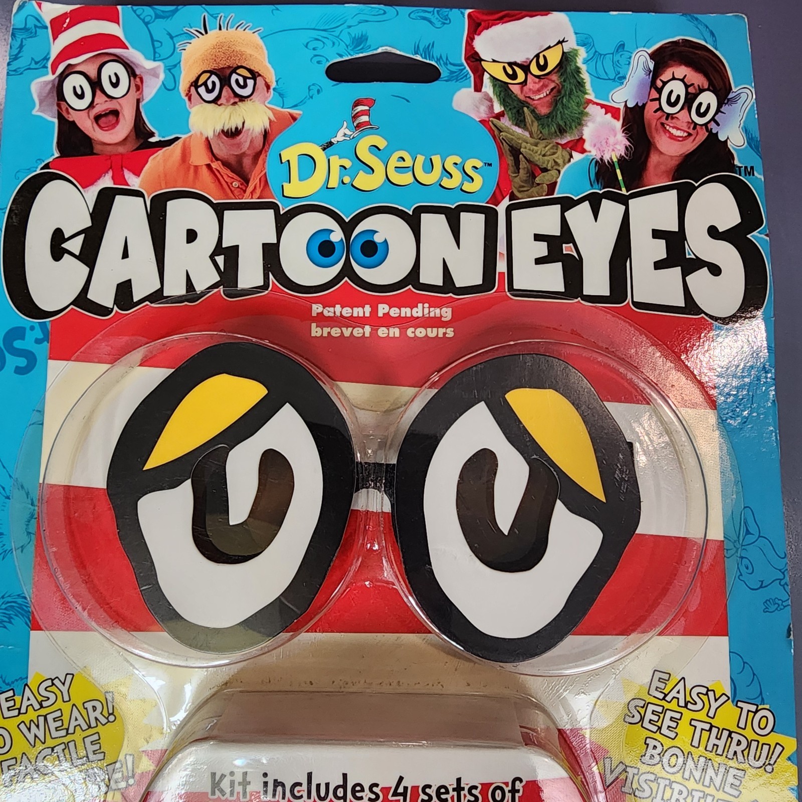 Dr. Seuss Cartoon Eyes Eye Glasses 4 Sets Interchangeable Eyes NEW