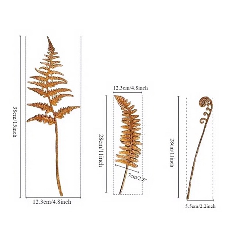 Realistic Rusted Leaves Figurines Stake for Rusty Celebration Photo Props