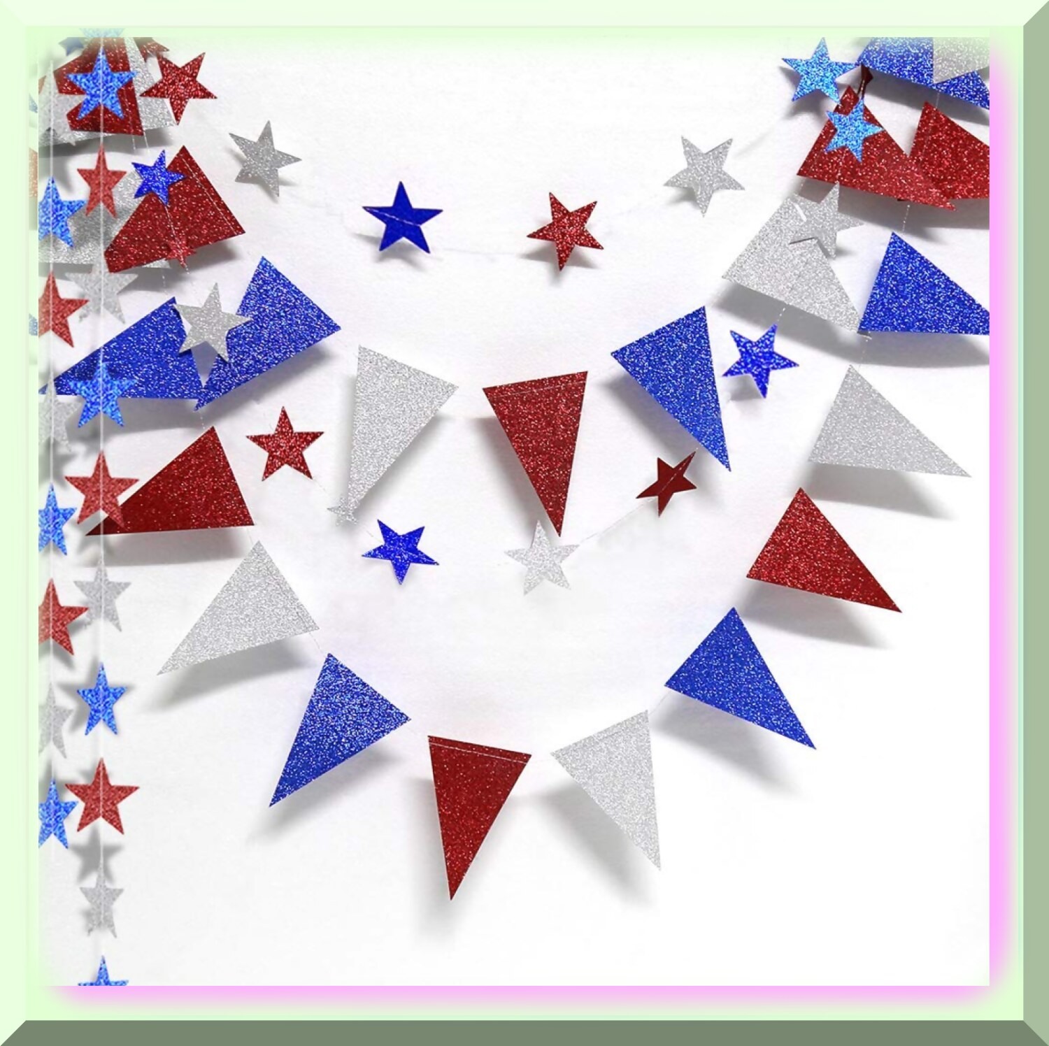 Starry Sky Patriotic Celebration Kit with Glitter Cardstock Decorations