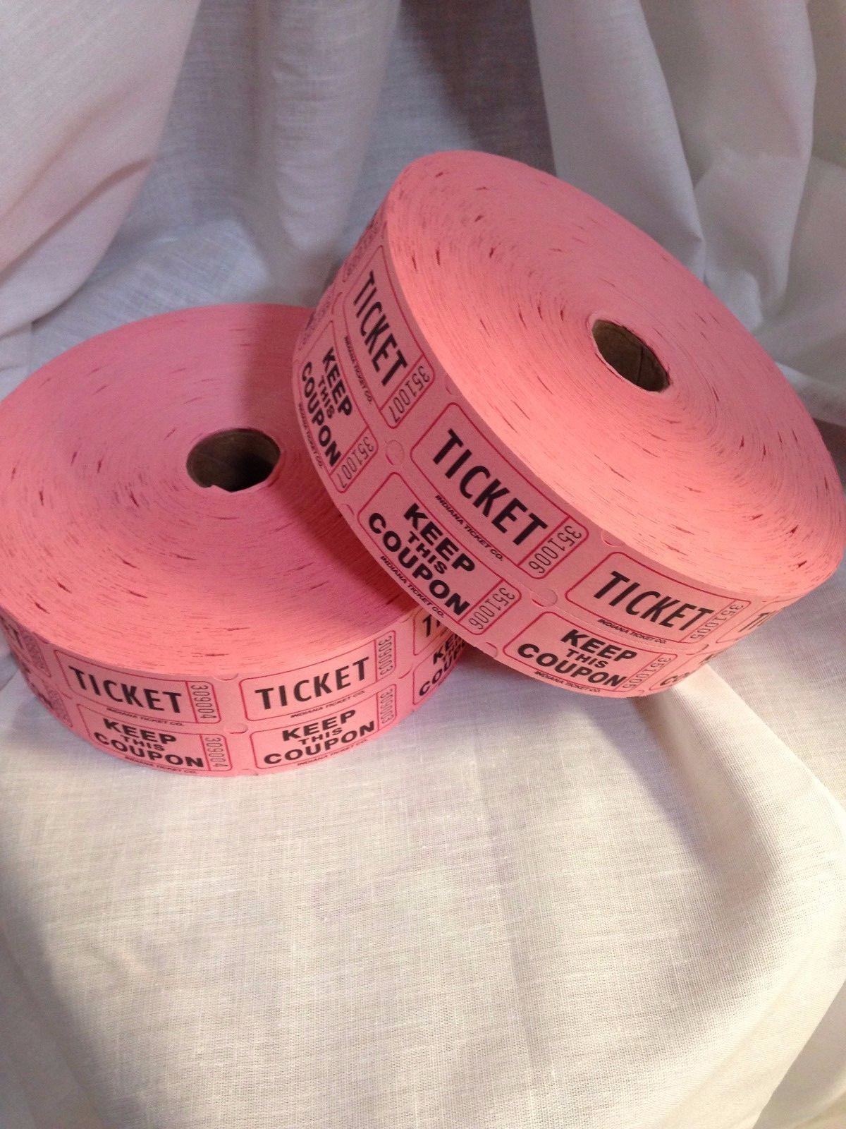 Double Stub Raffle Tickets 20 Rolls Full Case 2000 Each Roll 50/50 Split the Pot