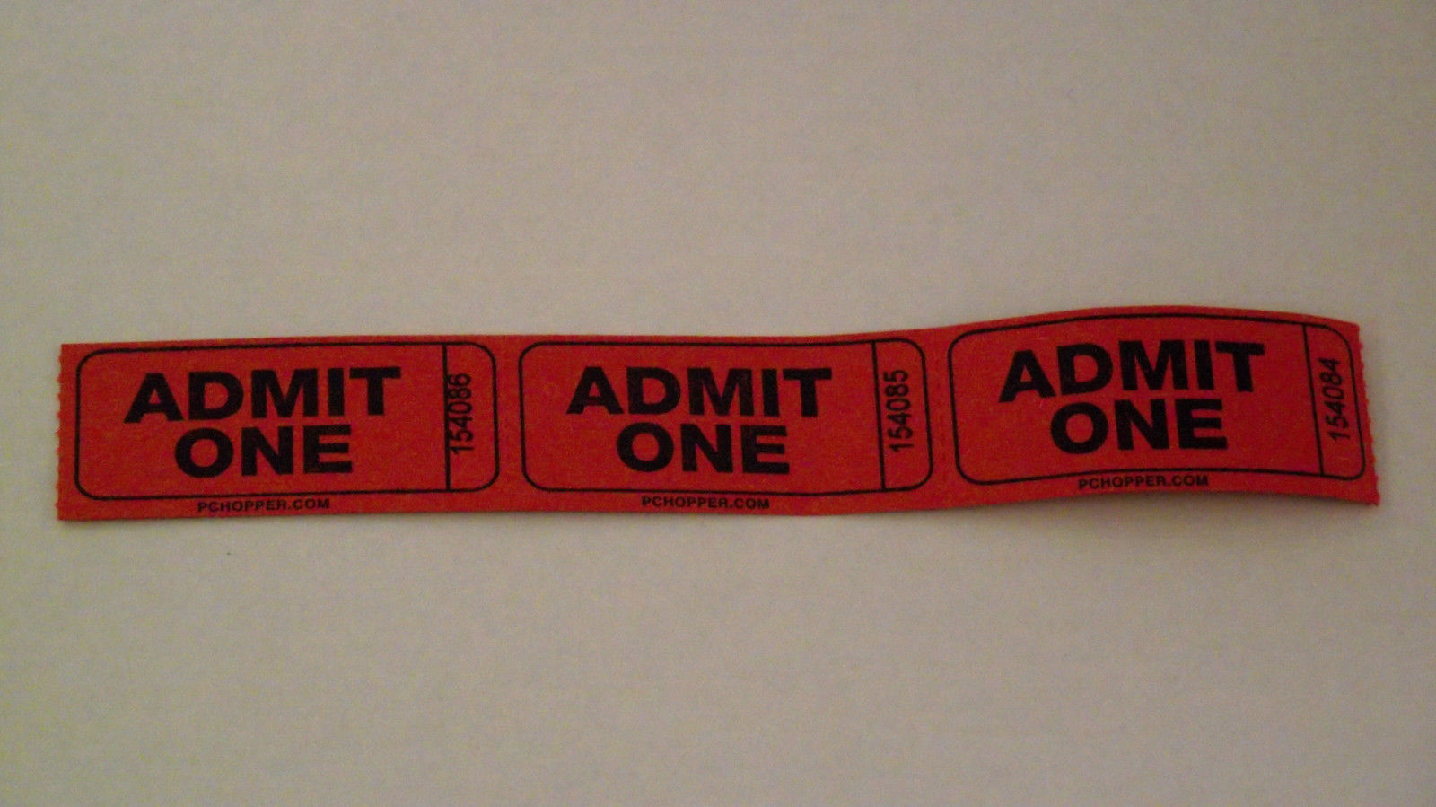 ADMIT ONE Single Numbered Roll Tickets – Roll of 2000 (4 COLORS)