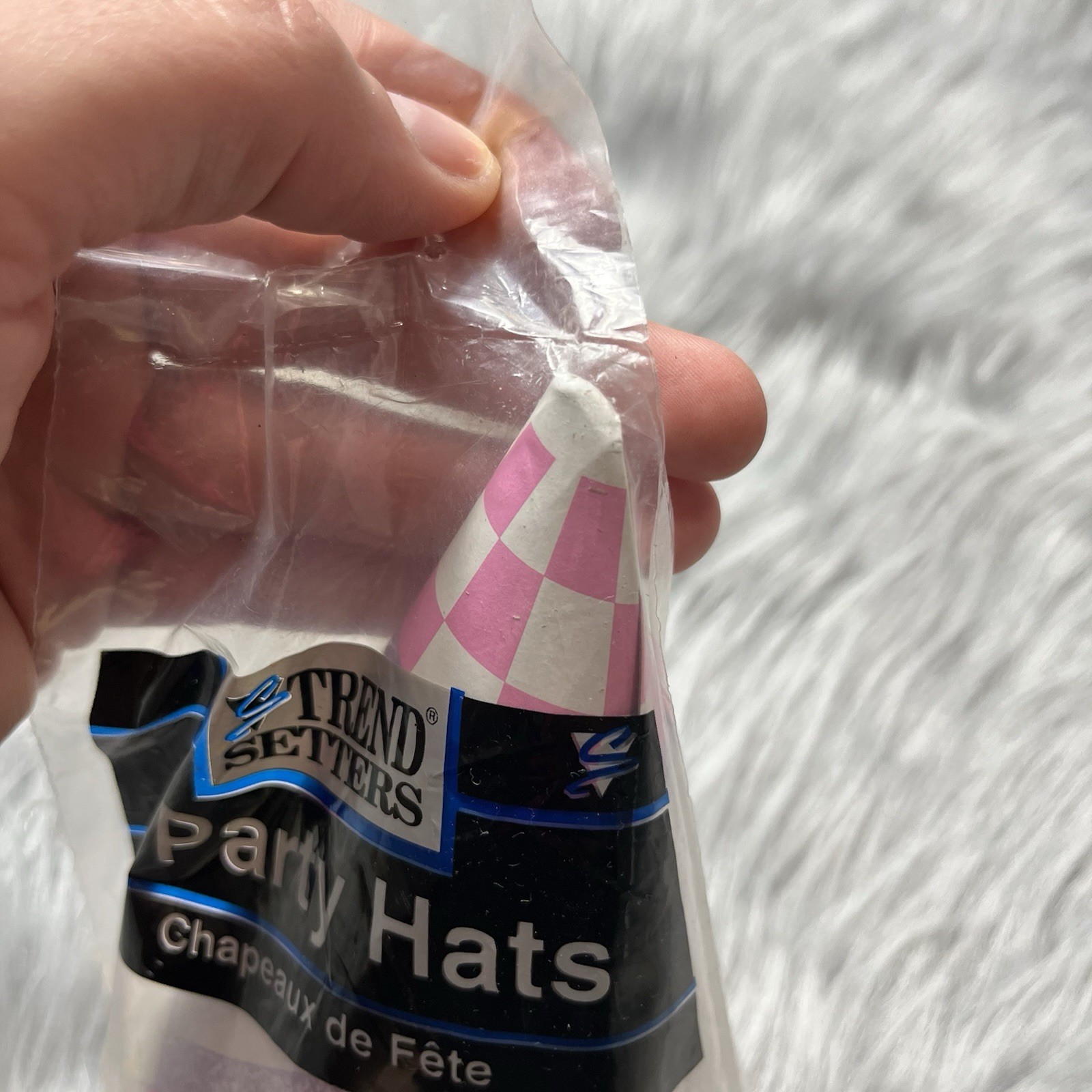 Vintage 90s Girls Birthday Pink Purple White Makeup Beauty Party Hats