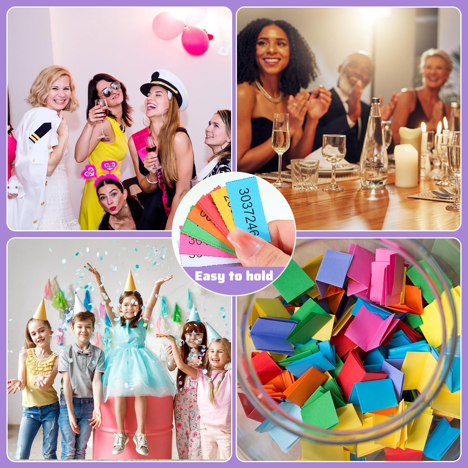 504 Sheets 25 Bid Raffle Tickets Chinese Silent Auction Event Mixed Color