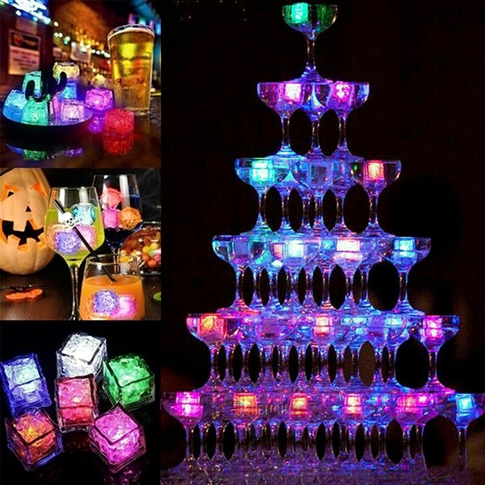 Luces Led en Cubos de Hielo para Fiestas Bares Bodas Club 12-96Pcs reutilizables