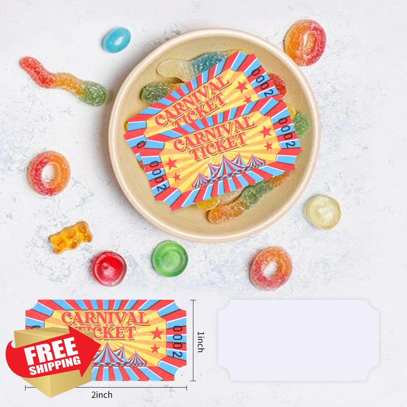 1000 Pieces Carnival Roll Tickets Raffle Tickets Single Roll Carnival Party T…