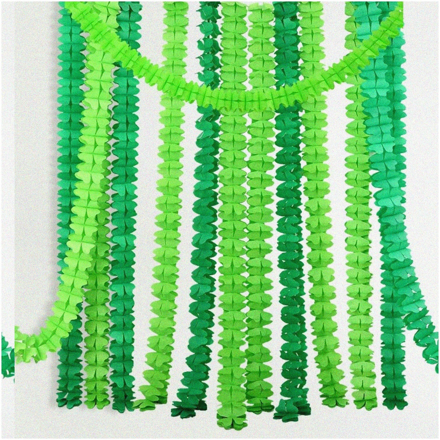 Vibrant Green Tissue Paper Garland for Celebrations