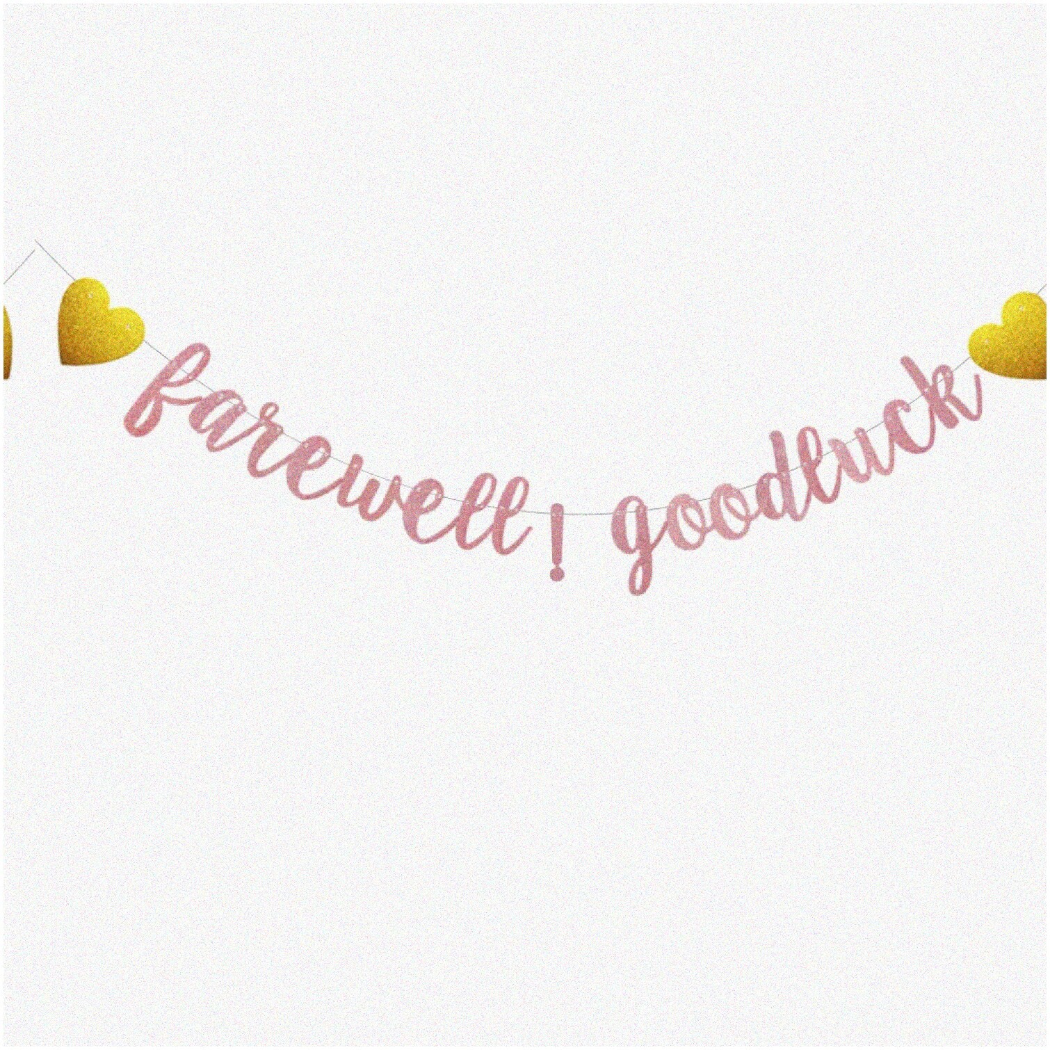 Rose Gold Glitter Farewell Banner Pre-Strung