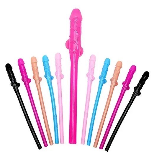 50 Novelty Penis Straws Bachelorette Party Supplies Decorations Dick Drinking.