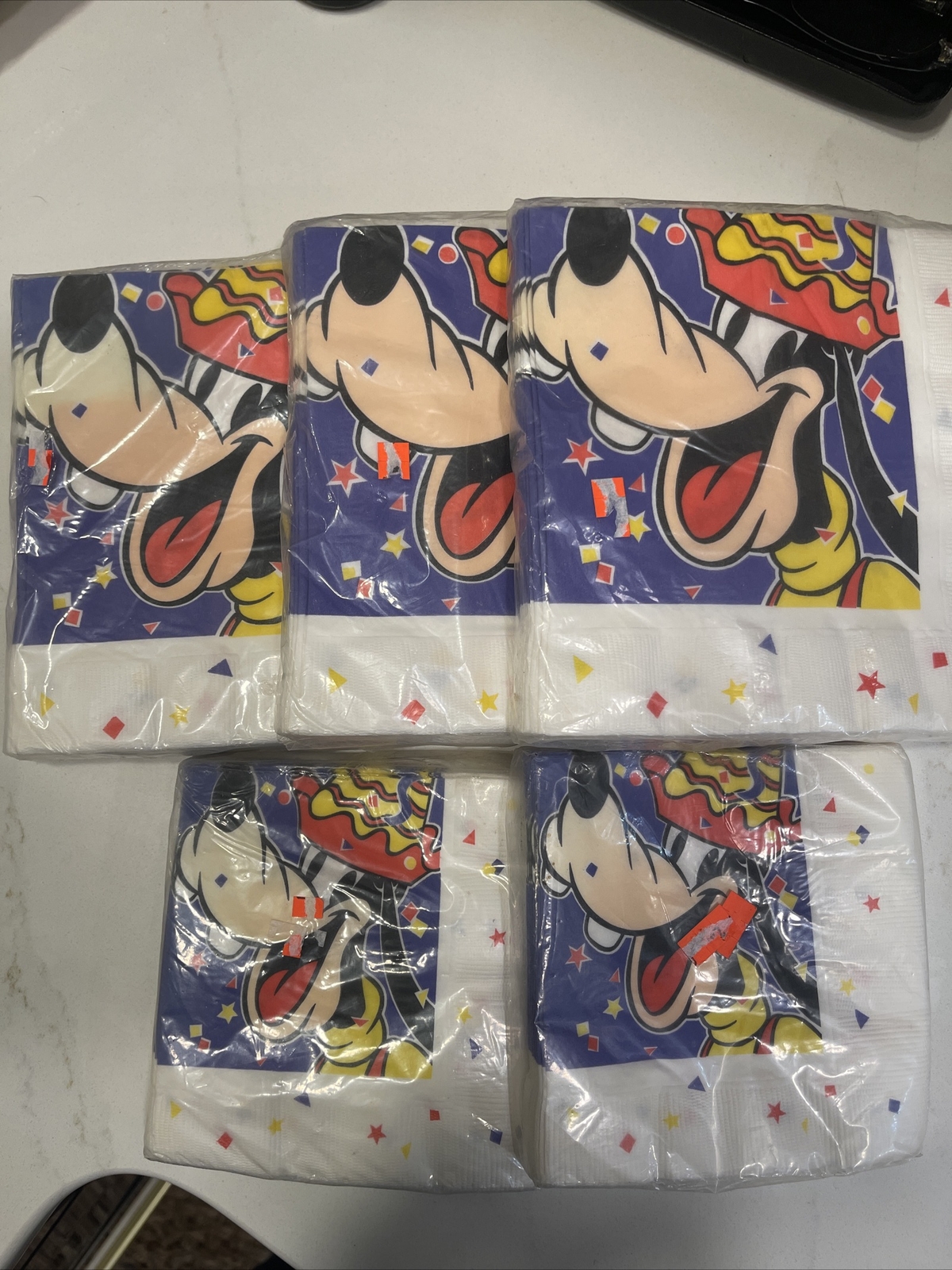 DISNEY GOOFEY DESSERT/NAPKINS Birthday PARTY SUPPLIES Vintage brand new NOS 5 Pa