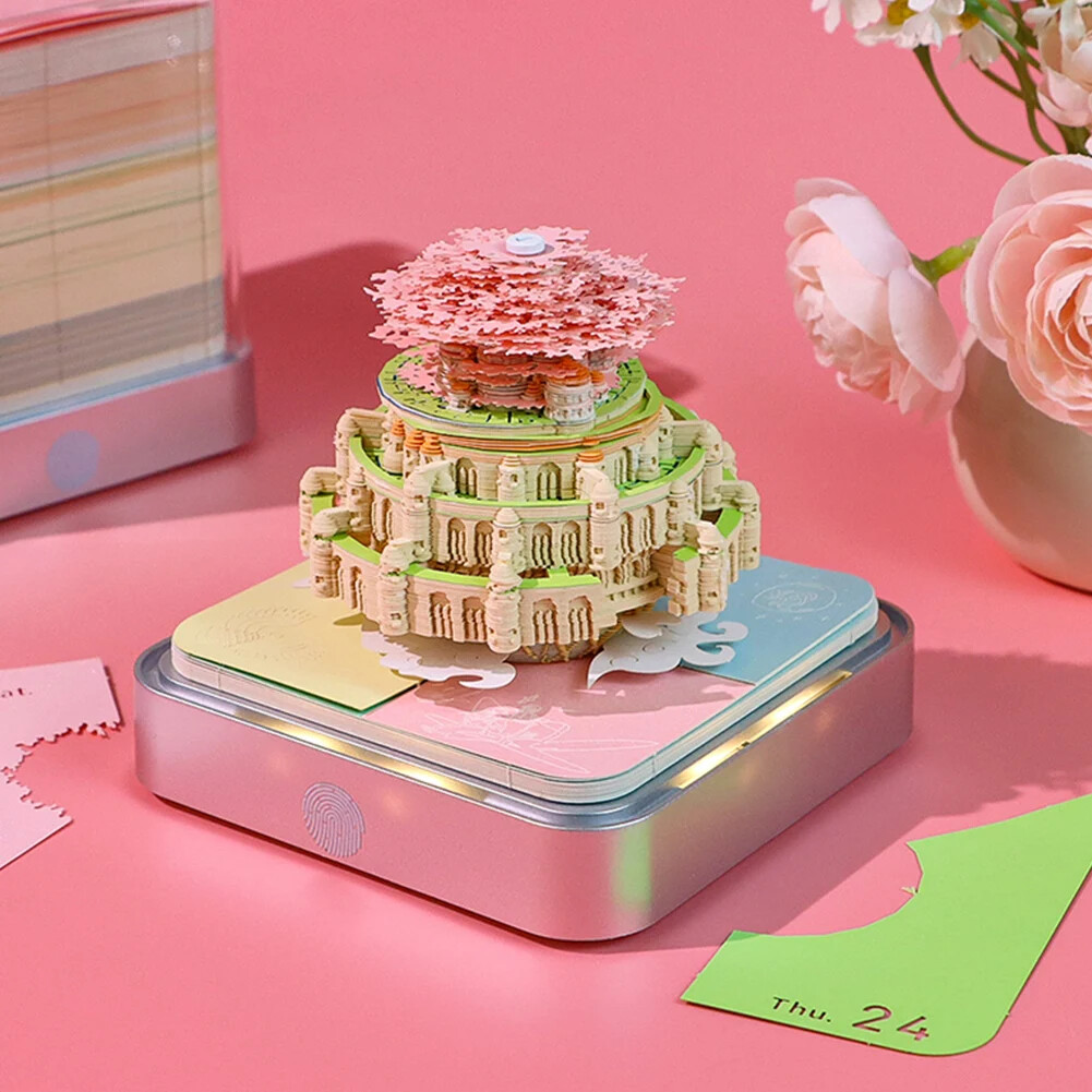 Calendar 2025 3D Memo Pad with light Paper Carving Art 3D Sticky Notes Best gift