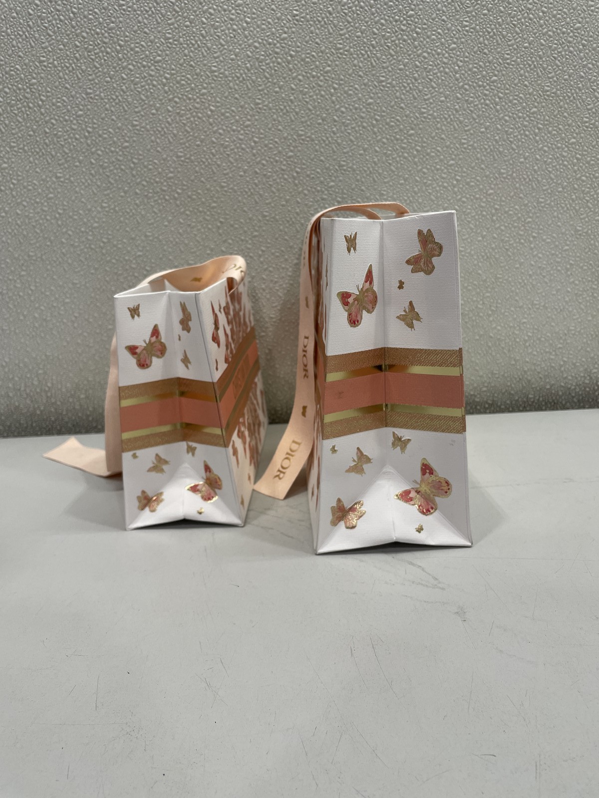 Lot Of 2 Christian Dior Limited Edition Butterfly Gift Bag 10x3x7 & 7x5x3