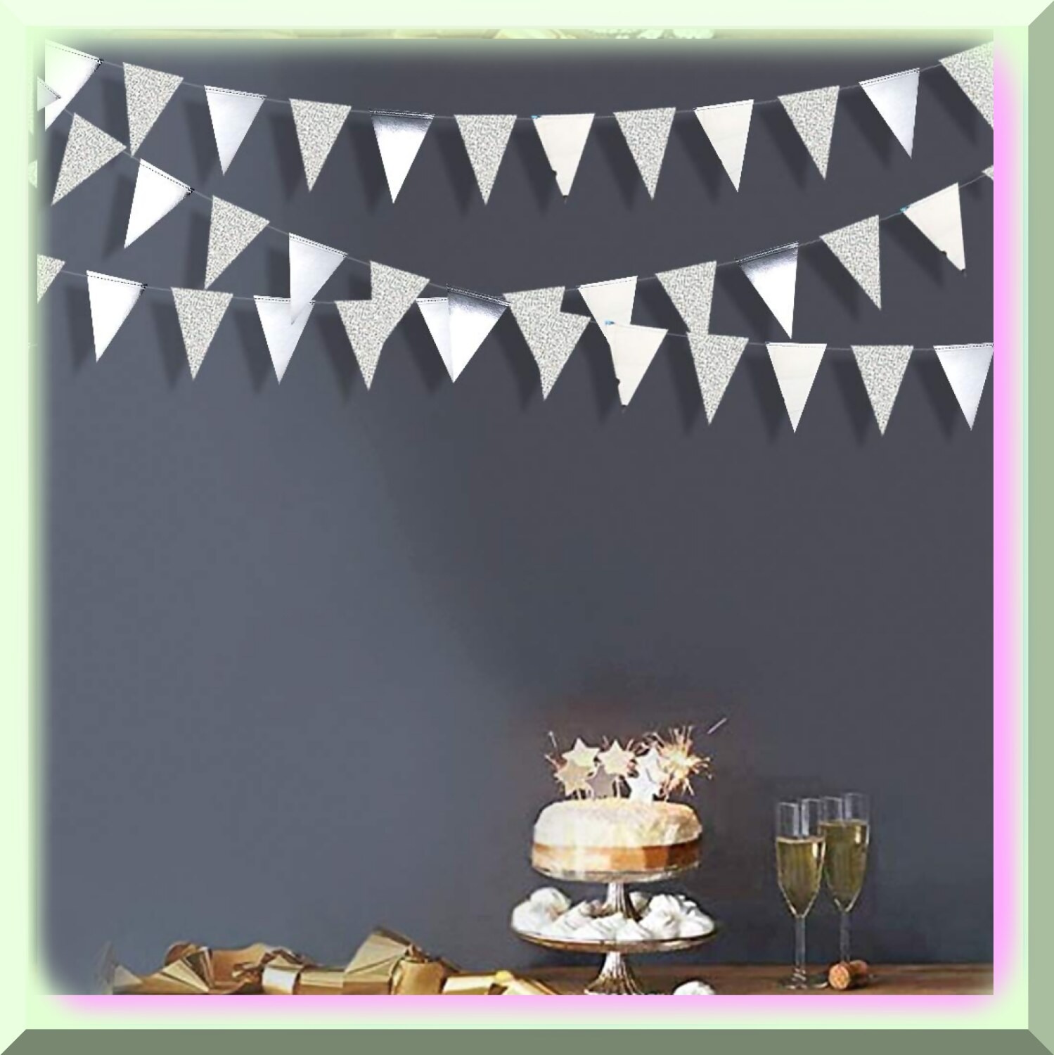 Silver Triangle Celebration Banner 9m