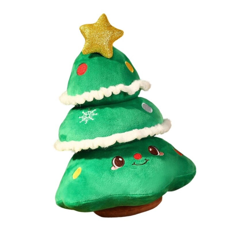 Christmas Tree Plush Toy Soft Stuffed Pillow for Kids and Holiday Decors
