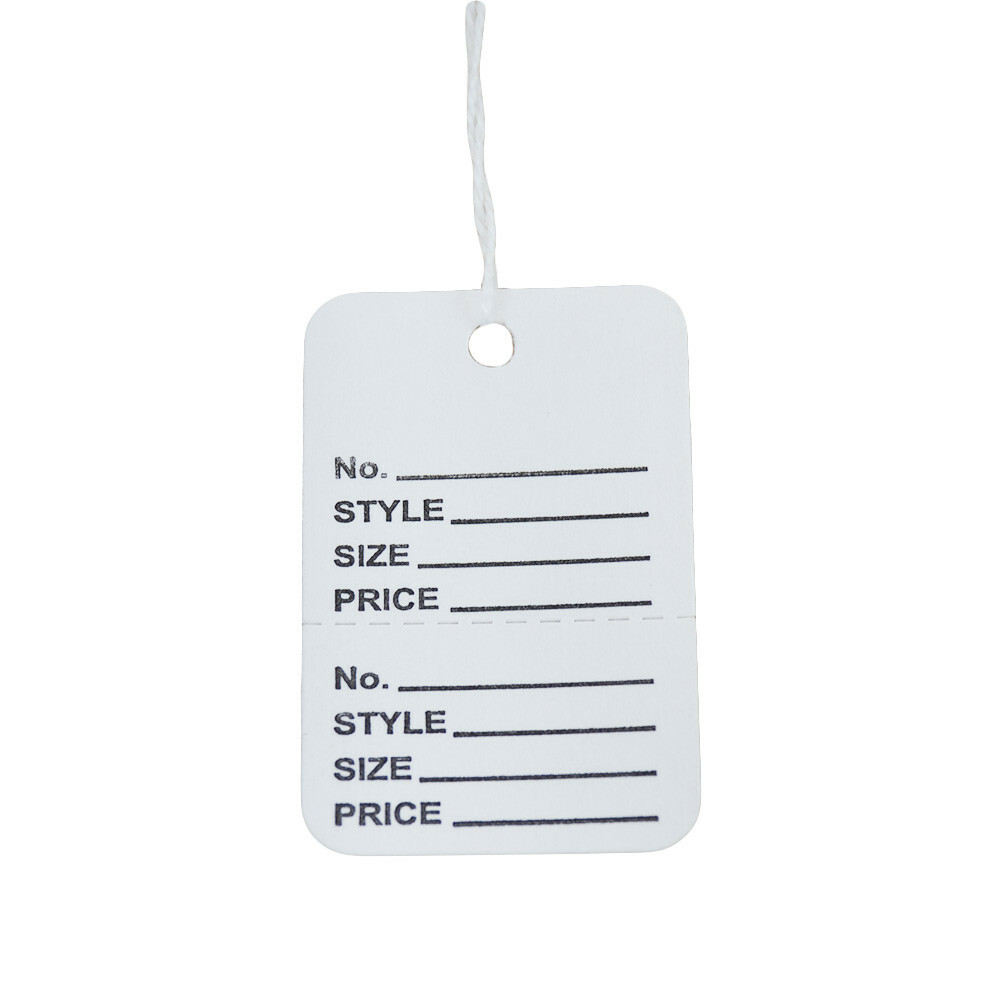 WHITE 1000 PCS Small Perforated Strung Hang Tags WITH STRING Coupon Price Paper