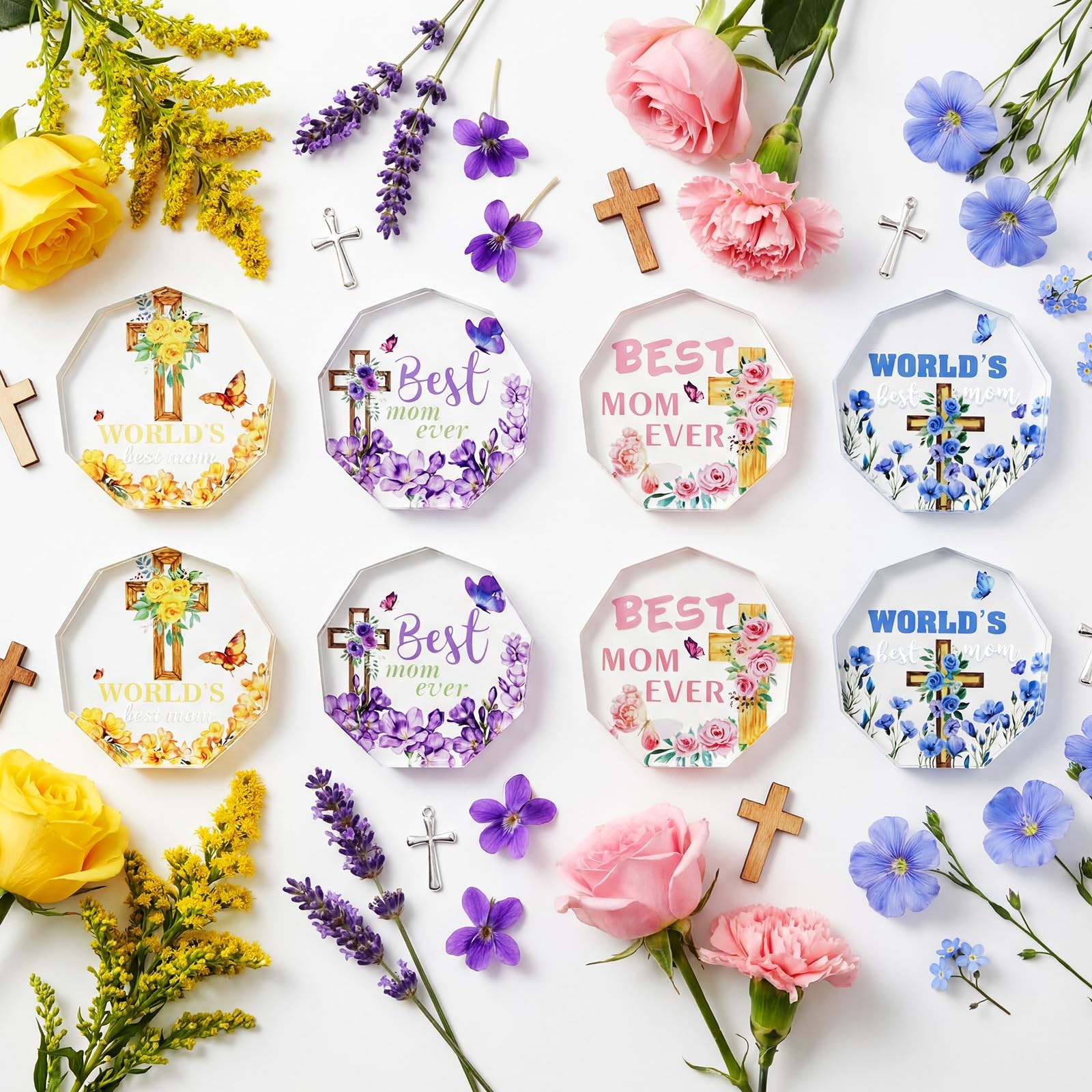 8 Pcs Happy Mother’s Day Christian Church Gifts Bulk Best Mom Ever Butterfly Flo