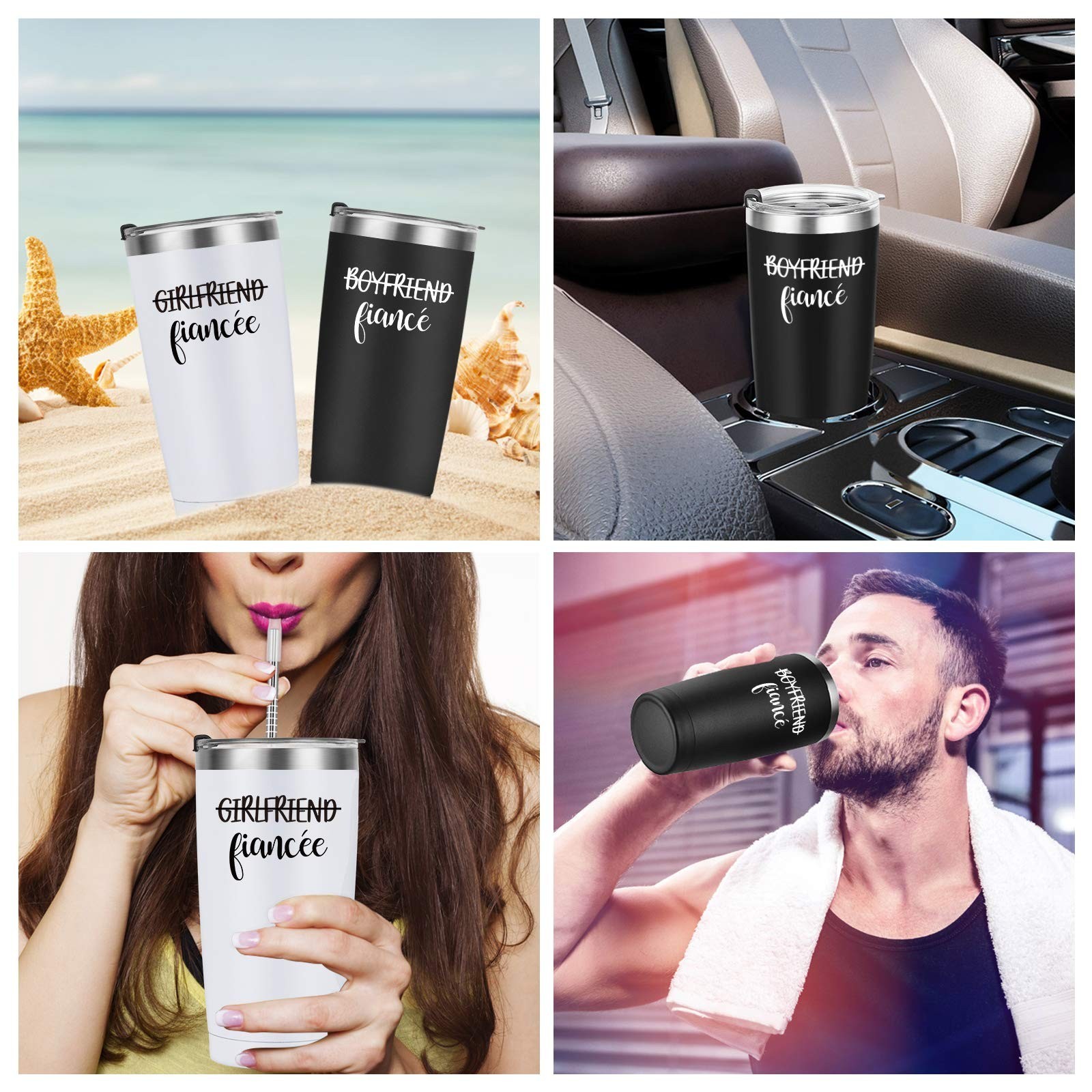 Engagement Gifts for Couples, Boyfriend and Girlfriend Travel Tumbler Set, En…
