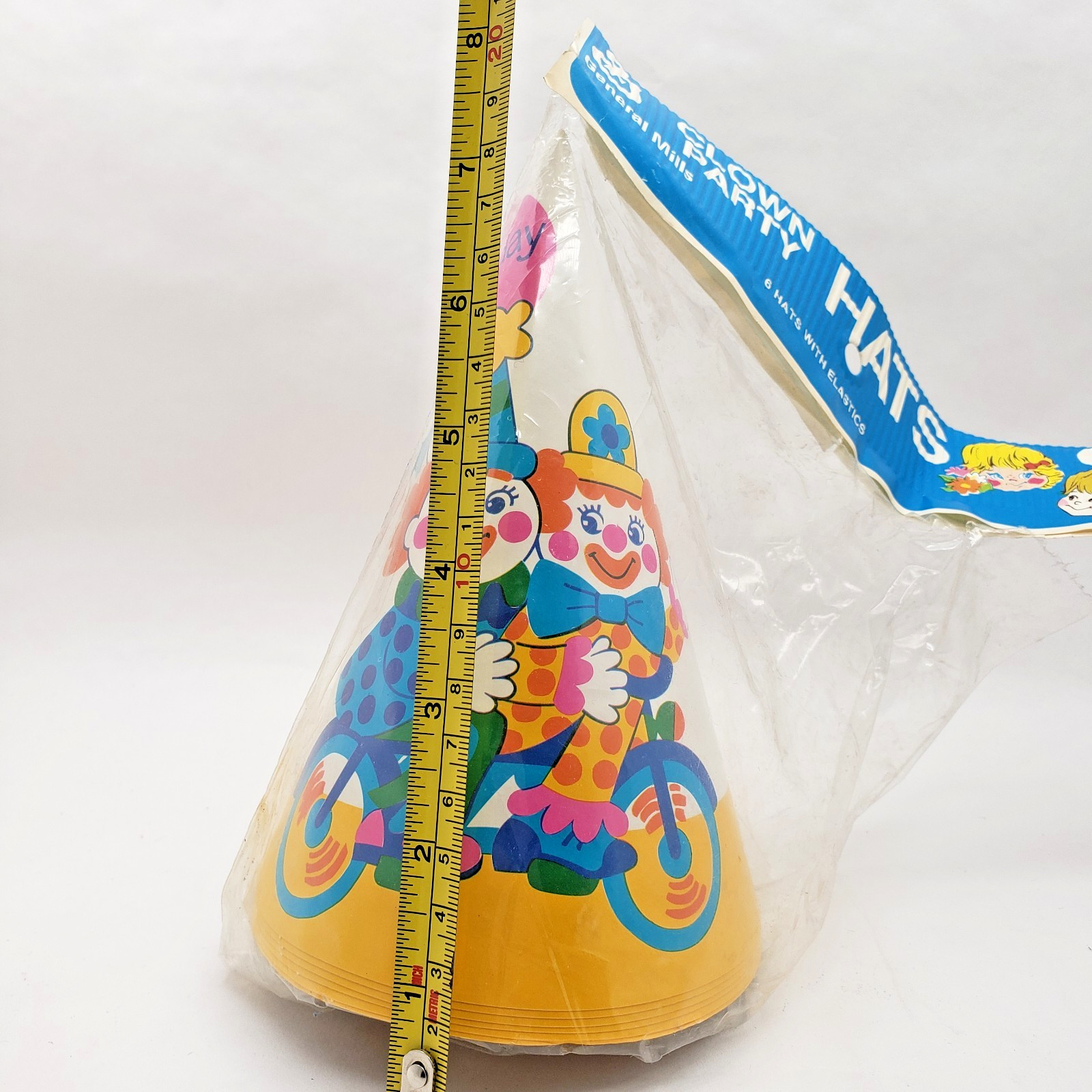 VINTAGE General Mills CLOWN BIRTHDAY Party Hats New Old Stock SET OF 6 Unopened