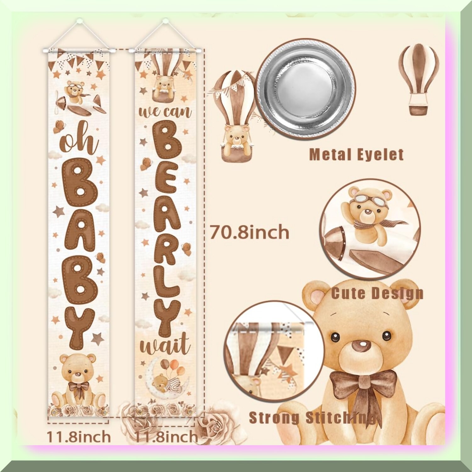 Bear Gender Reveal Porch Sign Banners