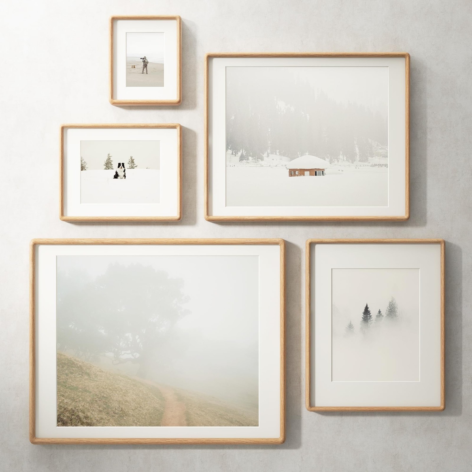 5×7 Picture Frame, Natural Solid OAK Wood Photo Collage Frame with HD Tempere…