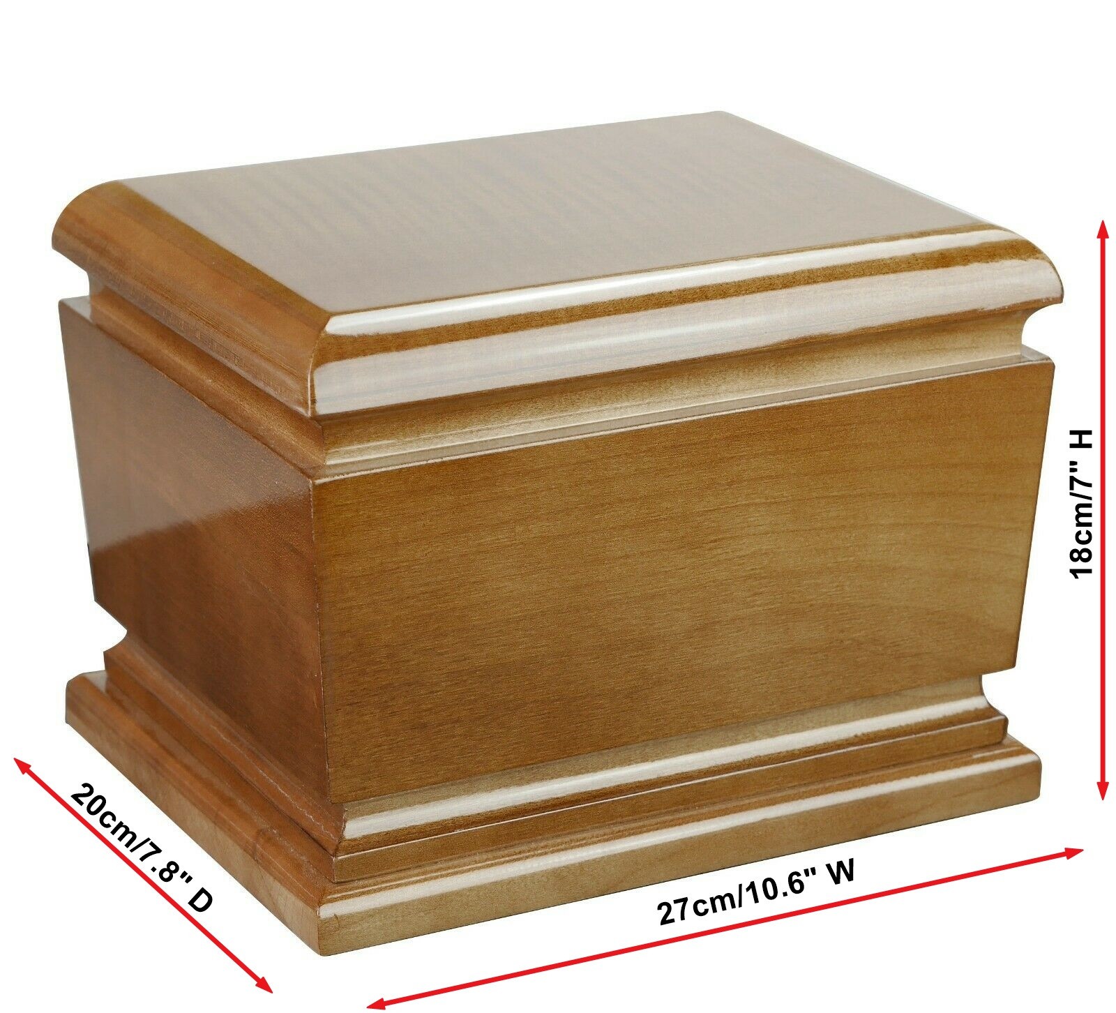 Wooden Beautiful Urn With Memorial Plaque, Tree of Life Theme on a Cremation Urn