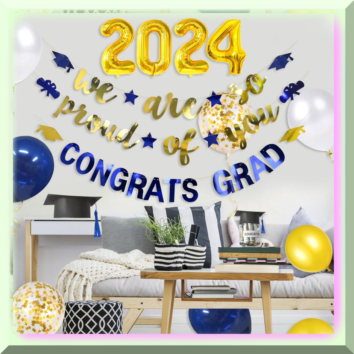 Graduation Party Kit Navy Blue Gold 2024