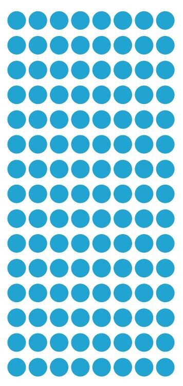 1/4″ Light Blue Dots Round Vinyl Color Code Inventory 1/4 Inch Dot Stickers