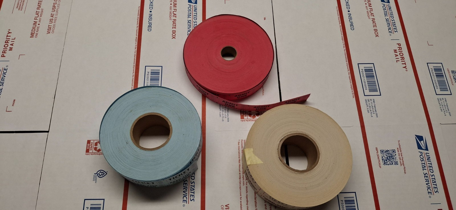 Rolls of Tickets, 3 Rolls