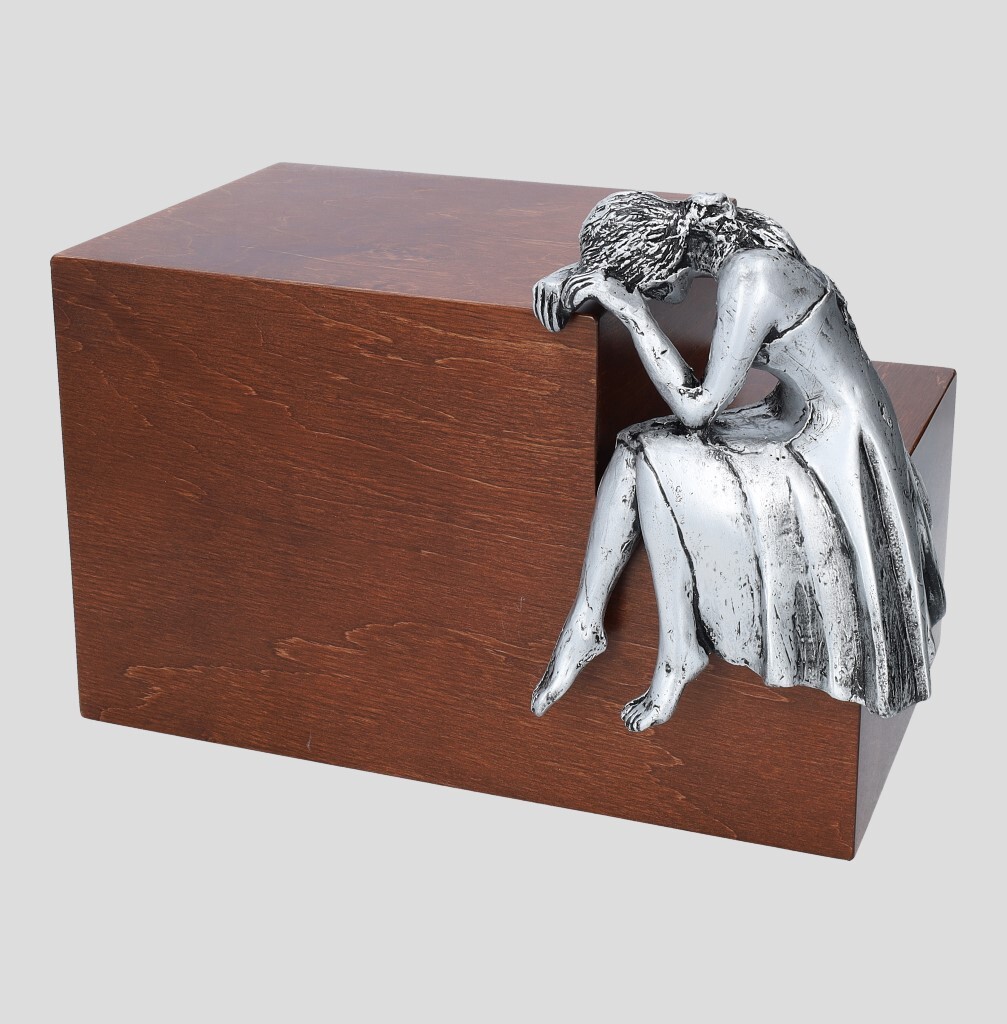 Ashes casket Unique Memorial Cremation Urn Artistic Weeping Woman Sculpture