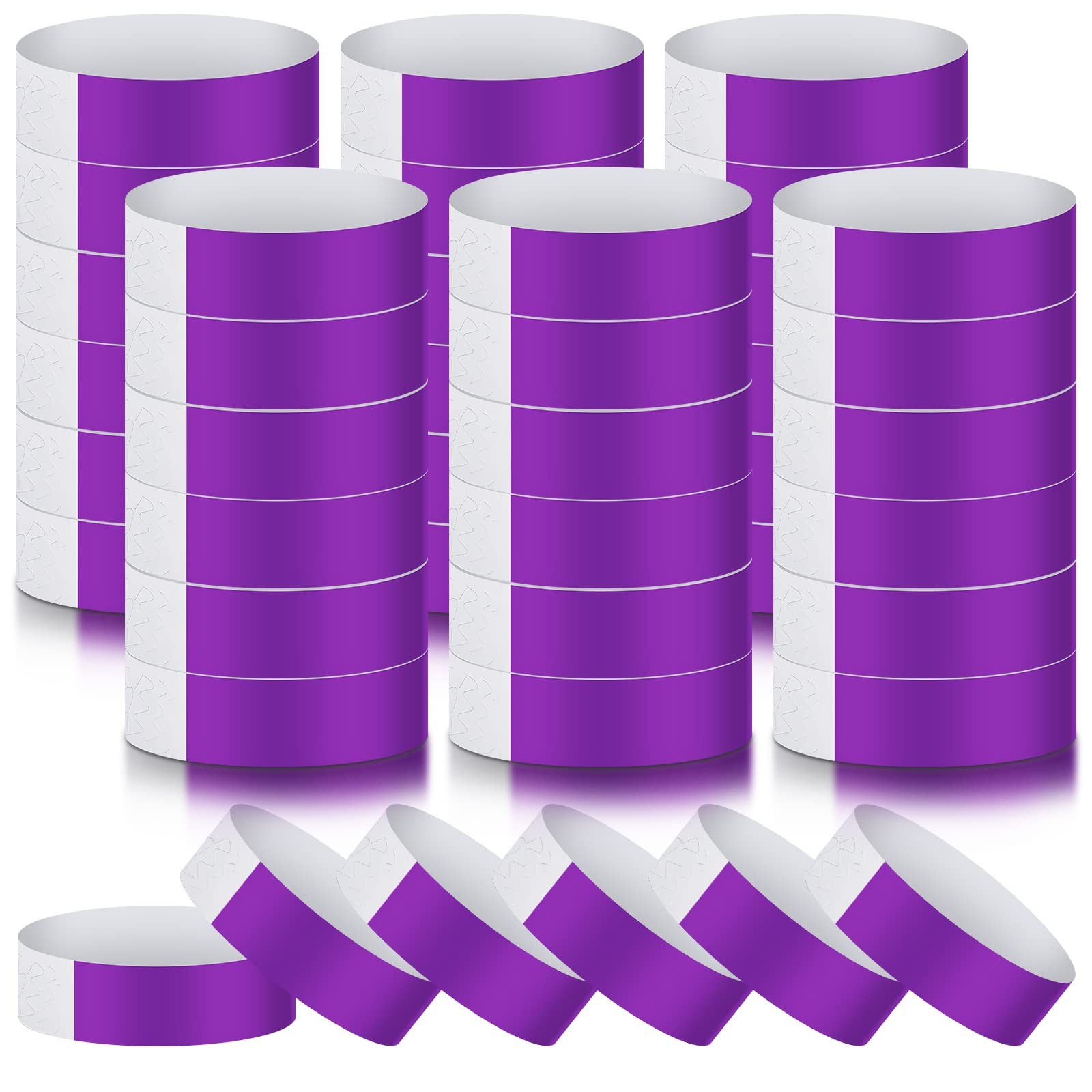 600 Packs Paper Wristbands for Events Neon Party 10 x 0.79 inch, Purple