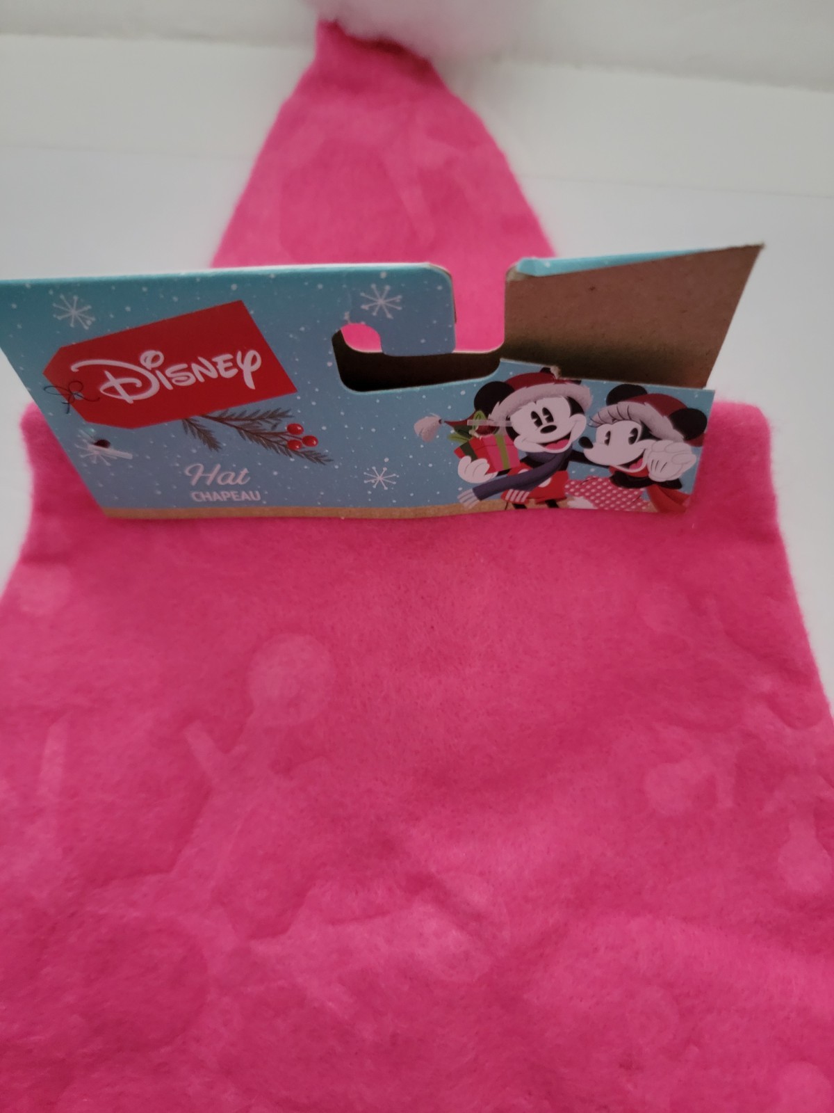 Minnie Mouse Christmas Santa Hat 12″ High Pink Felt With Pom Pom New