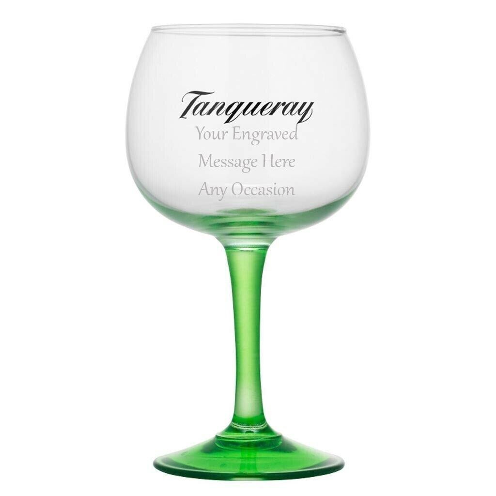 Personalised Christmas Gift Tanqueray Gin Glass Engraved with Your Message/Name