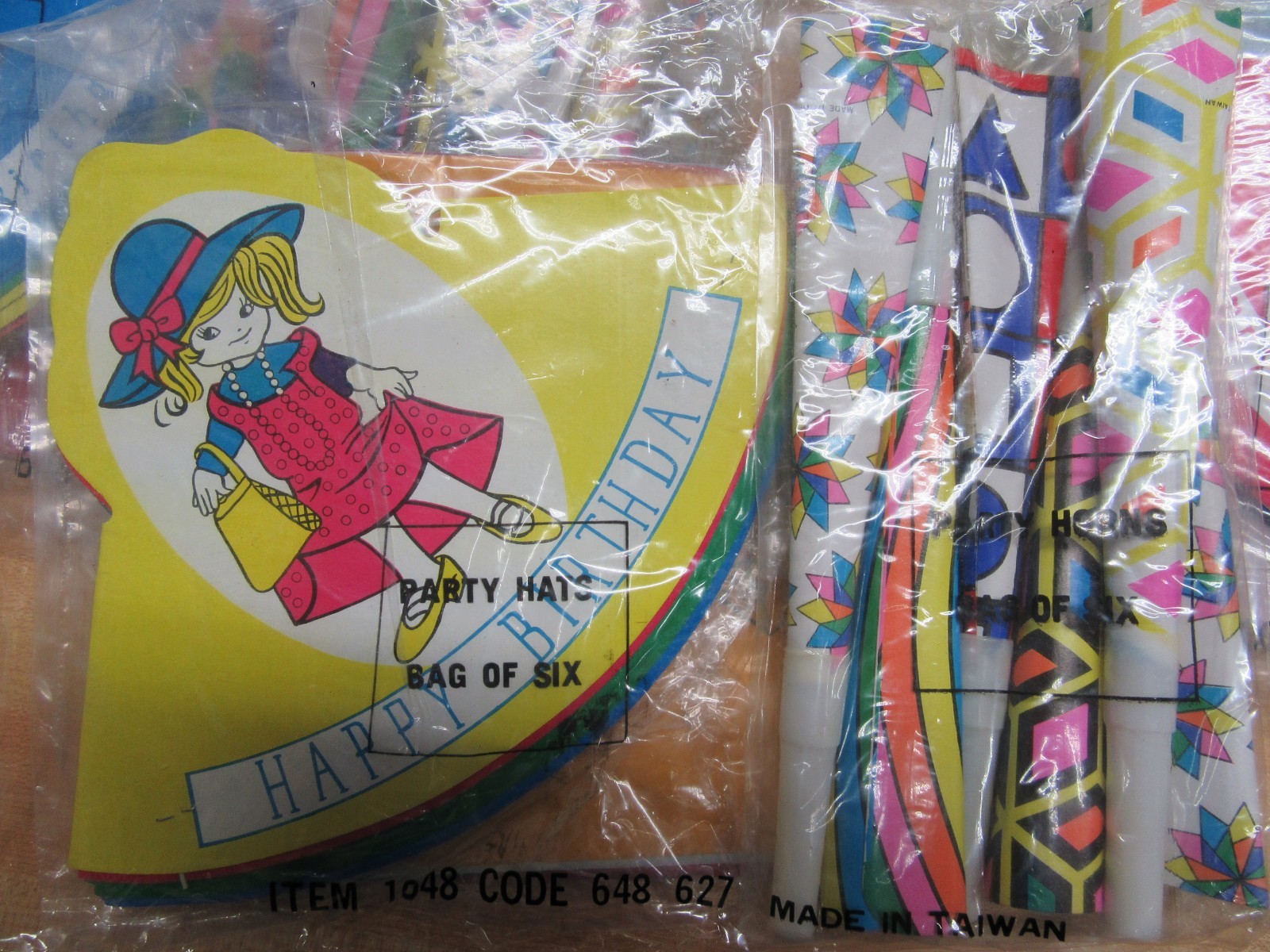 Lot of 21 Packages of Kids Birthday Party Favors Supplies Loot Bags Hats Horns