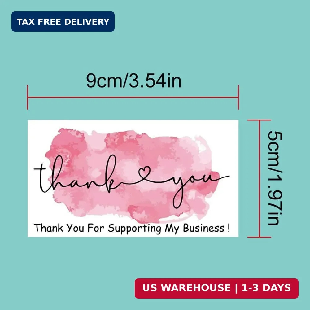 120PCS Thank You Cards Small Business,6 Styles Pink Thank You For Supporting My