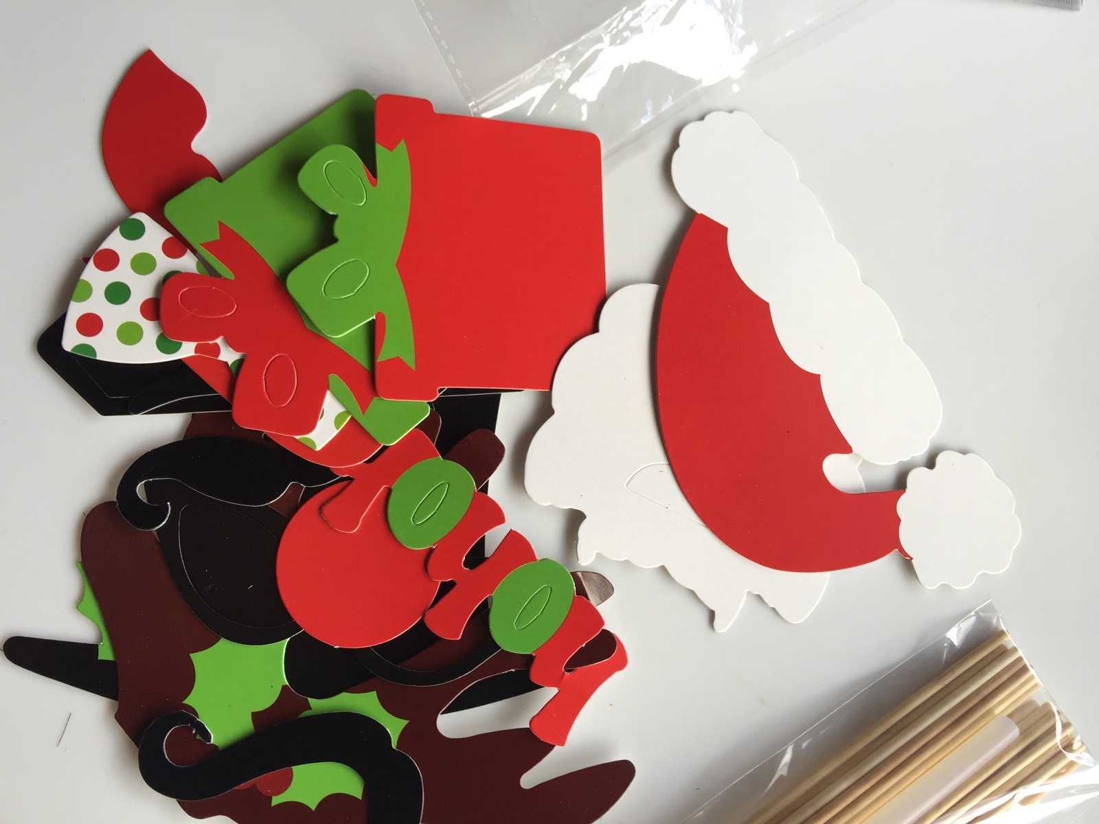 17PC Christmas XMAS Booth Santas hat beard paper Party Wedding Photograph PROP