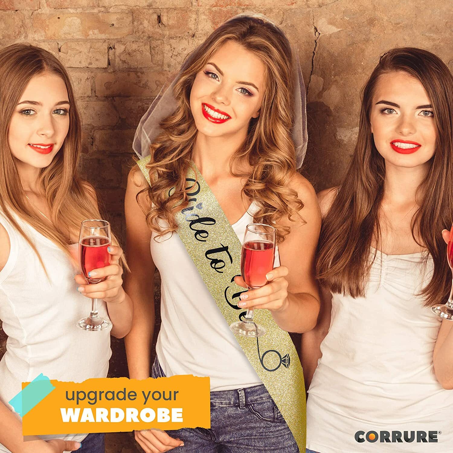 BRIDE TO BE SASH FOR BACHELORETTE PARTY – BRIDAL SHOWER GOLD GLITTER SASH