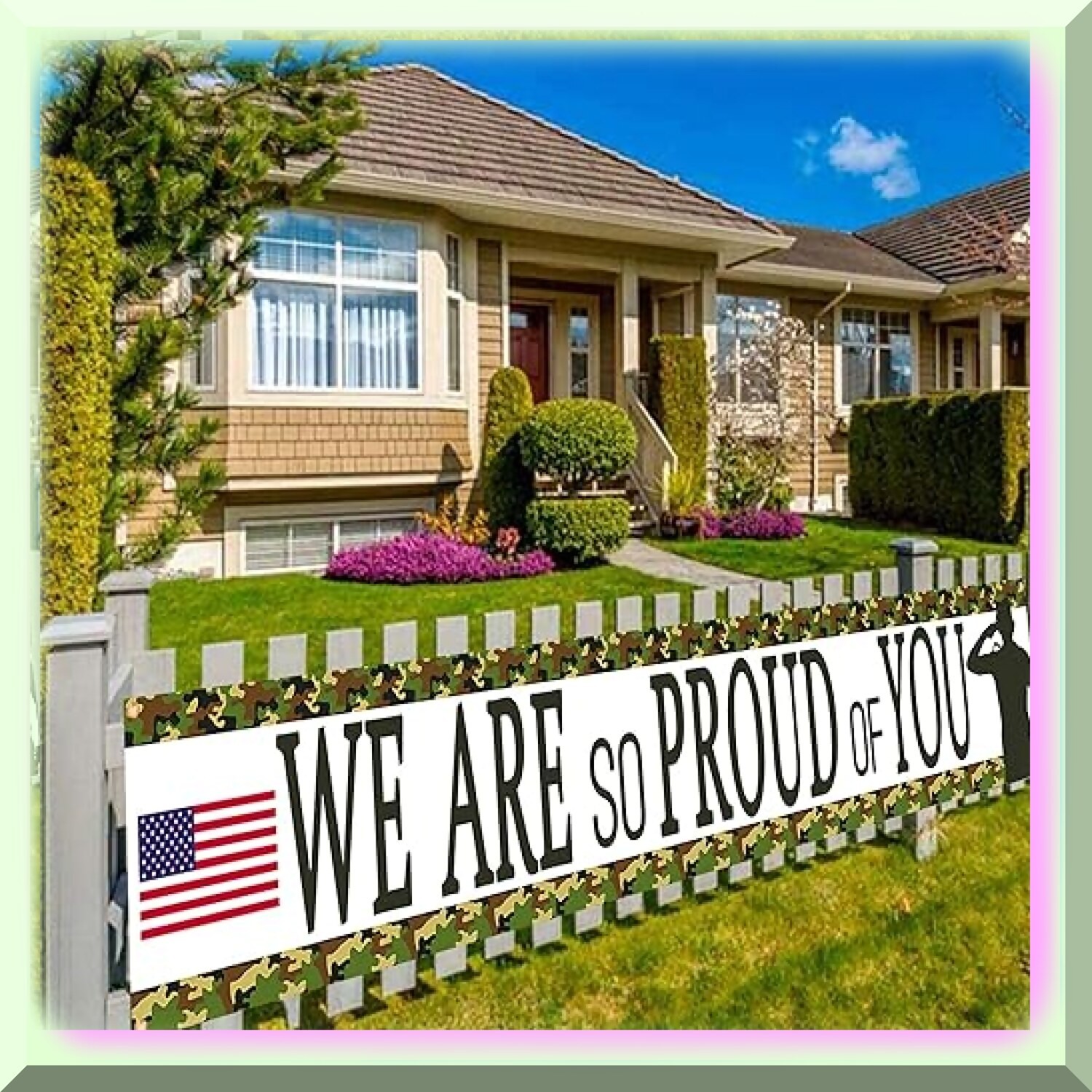 Camo Banner for Veterans Memorials and Homecomings