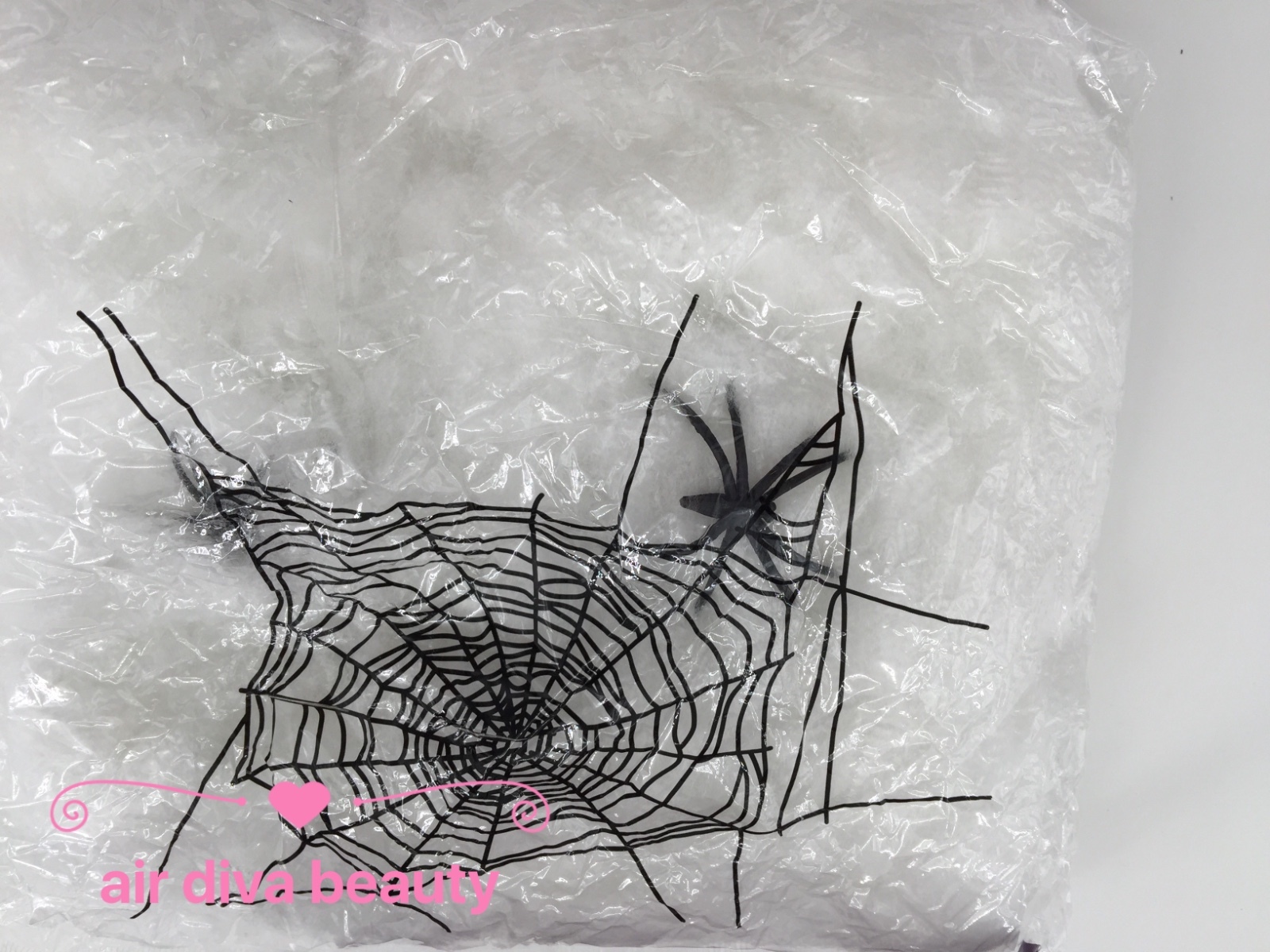 HALLOWEEN Party Horror Decor Black or White Spider Web Decoration +2 spiders
