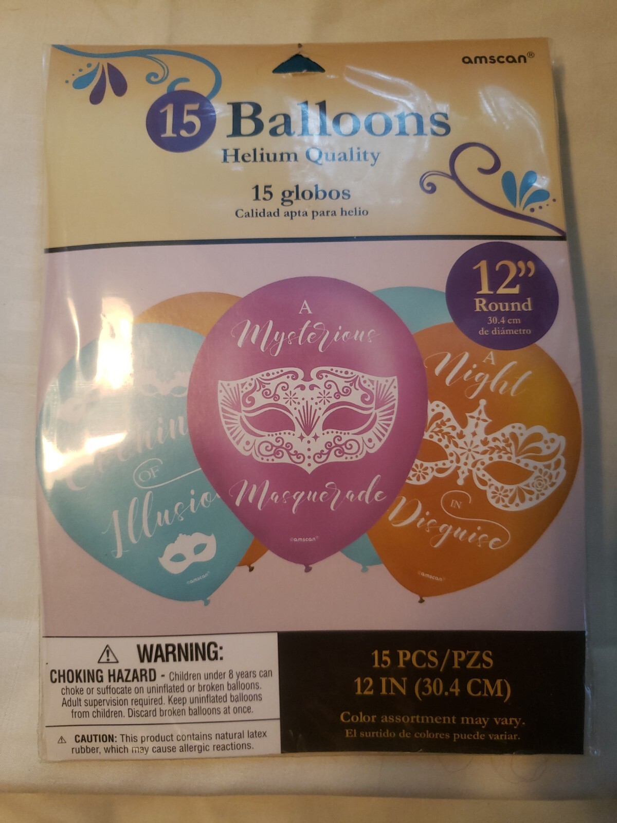 15 Mardi Gras Mask Balloons Masquerade Halloween Party Decor
