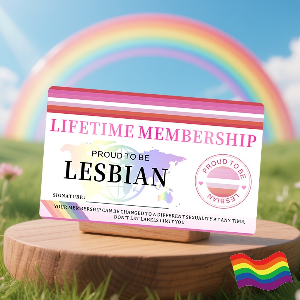 1/3pcs Lesbian Pride Lifetime Membership Card Vibrant PVC Party ID with Respect♤