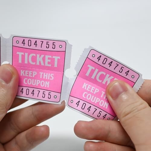 250 Raffle Tickets, 50/50 Double Roll Tickets for Raffles, Carnival, Door Prizes