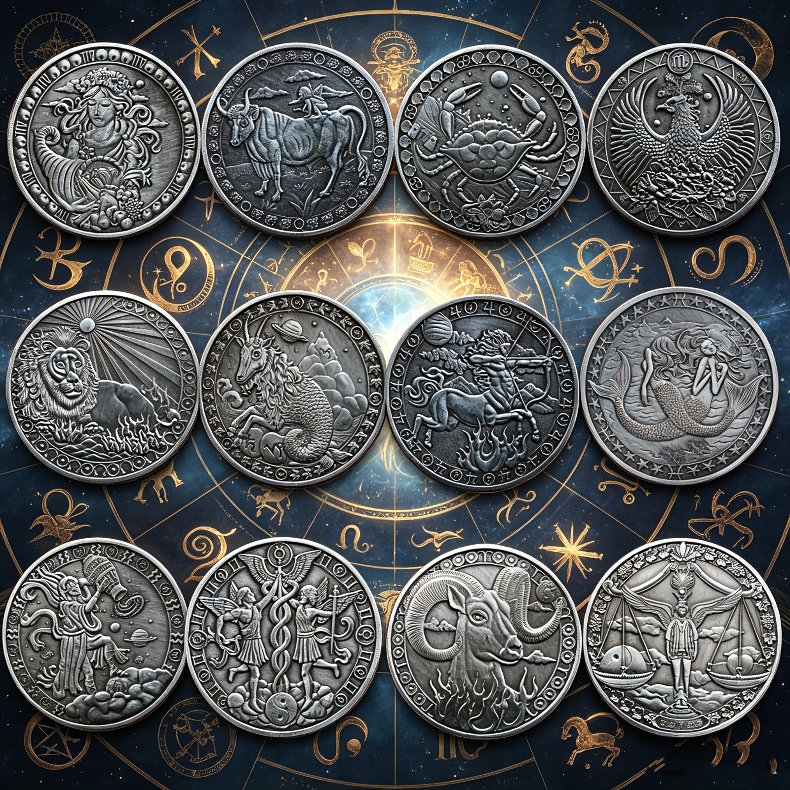 12 Zodiac Signs Commemorative Coins with Collector’s Album