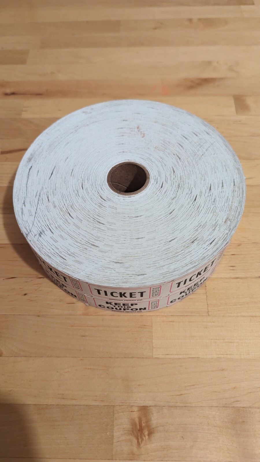 Raffle Tickets Roll of 2000 Double Stub Ticket WHITE