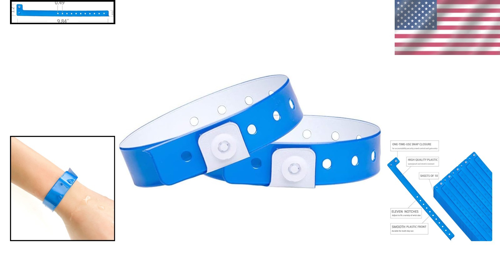 Neon Blue Party Wristbands – 500 Pack for Events & Clubs