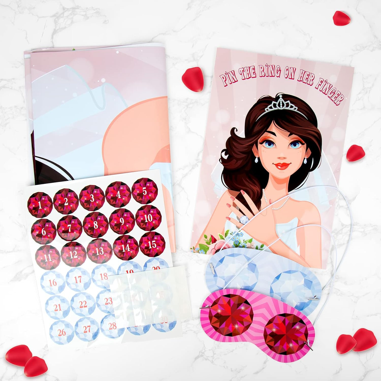Pin The Ring On The Bride, Bridal Shower Hen Party Bachelorette Party Girls Game