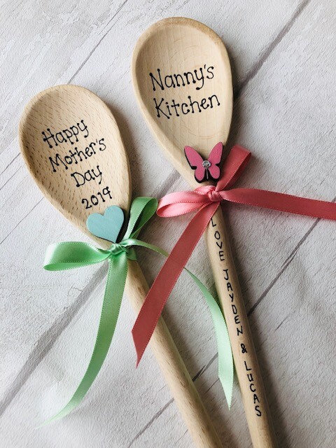 Personalised Wooden Spoon Birthday Gift Present Mum Nanny’s Kitchen Grandma Nana