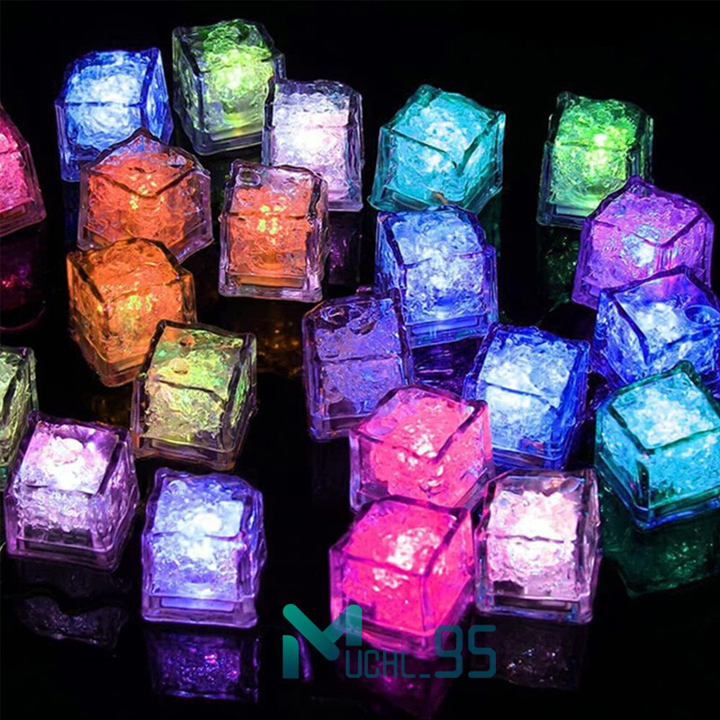 Reusable Waterproof Light Up Ice Cubes for Drinks for Party Wedding Bars Decor