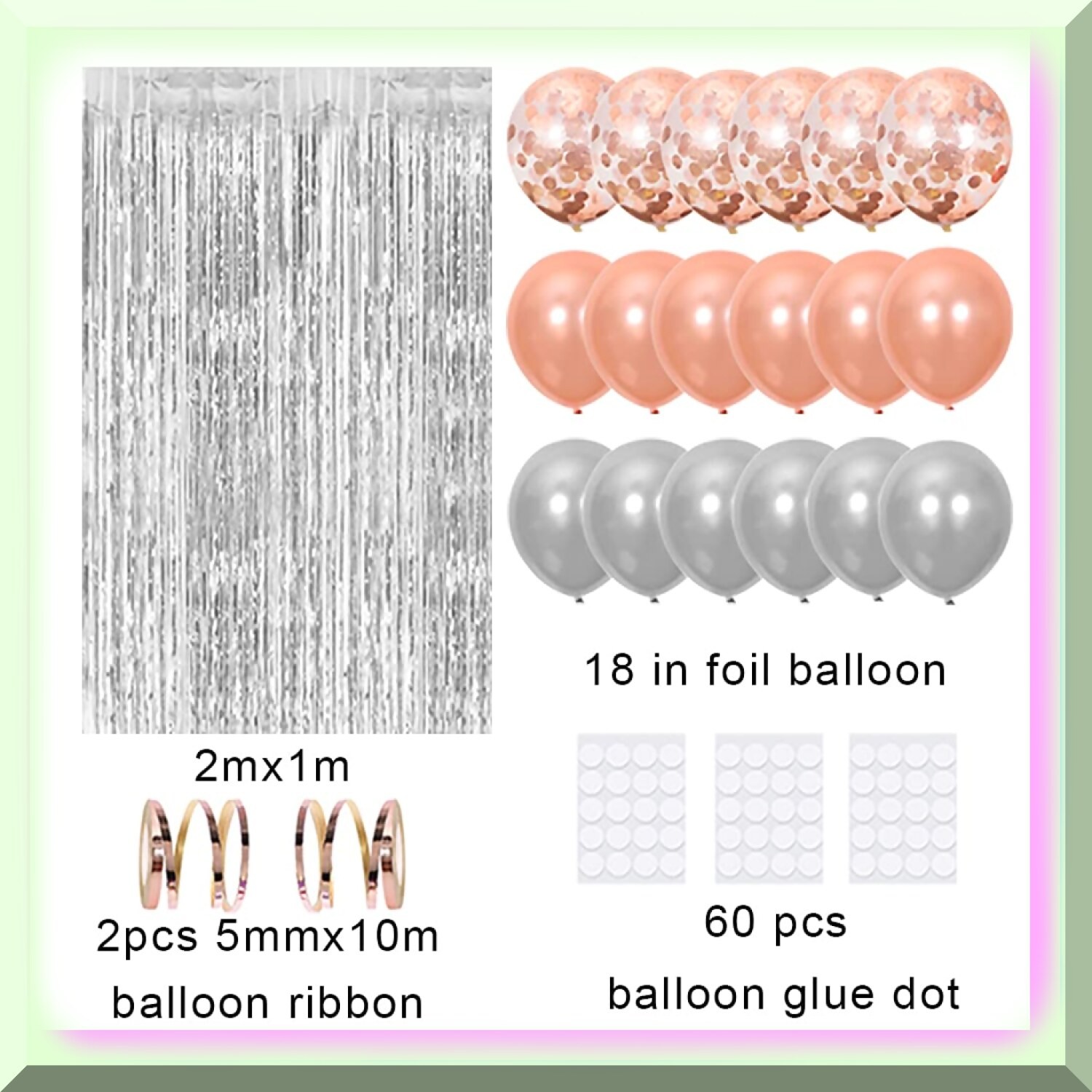 Rose Gold 14th Birthday Party Balloon Kit