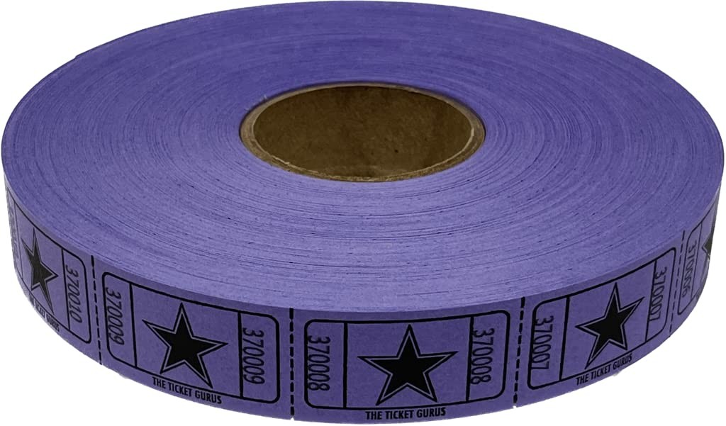Star Raffle Tickets Single Roll Consecutively Numbered 2000 Count 4 Rolls Kit