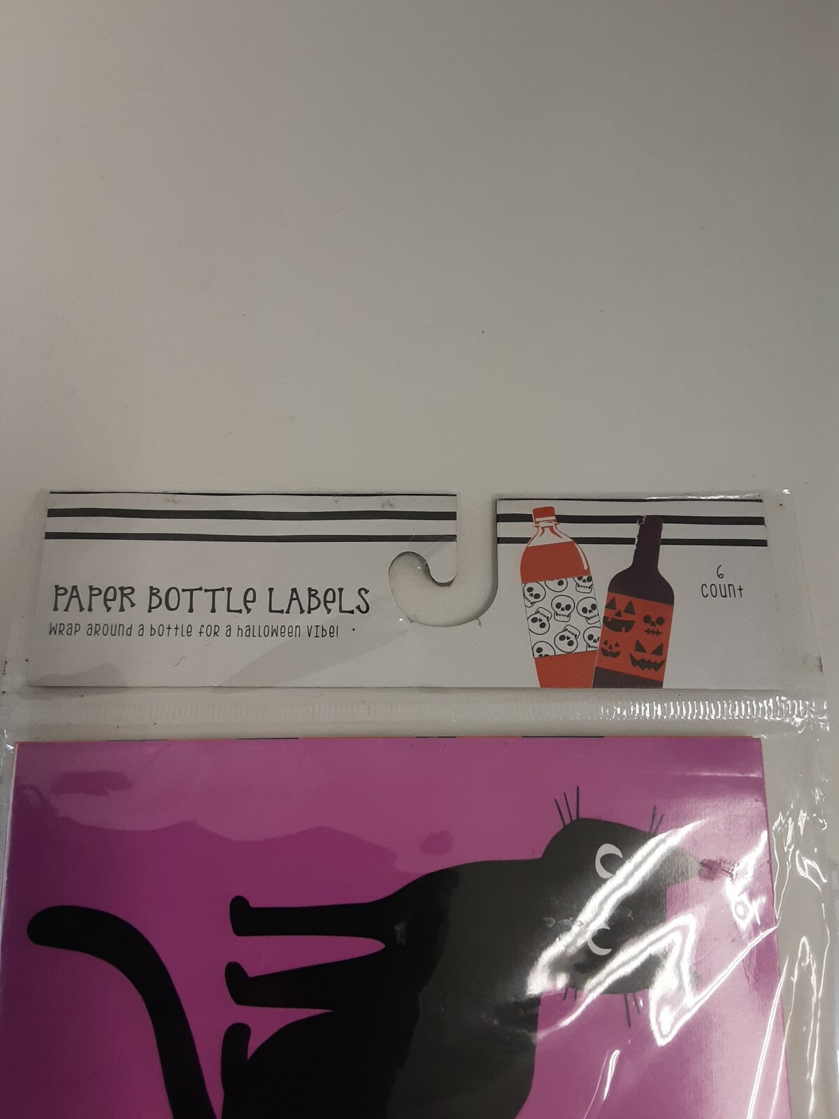 Lot X2 Halloween Paper Bottle Labels (6 Count Ea.) Great For Any Bottle, BNIP!